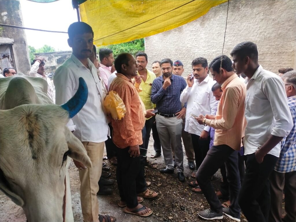 पहूर येथे जिल्हाधिकारी राऊत यांनी केली लप्पी संदर्भात पाहणी