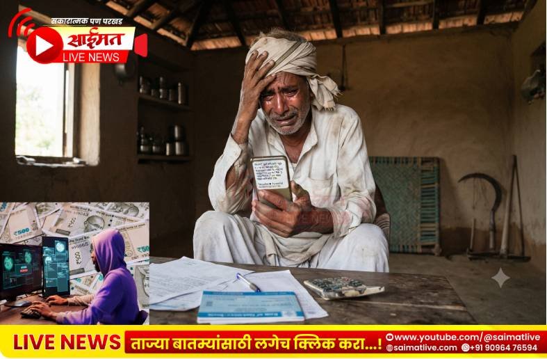 धानोऱ्यात शेतकऱ्याच्या खात्यावर सायबर डल्ला; दोन दिवसांत १ लाख ९६ हजार लंपास